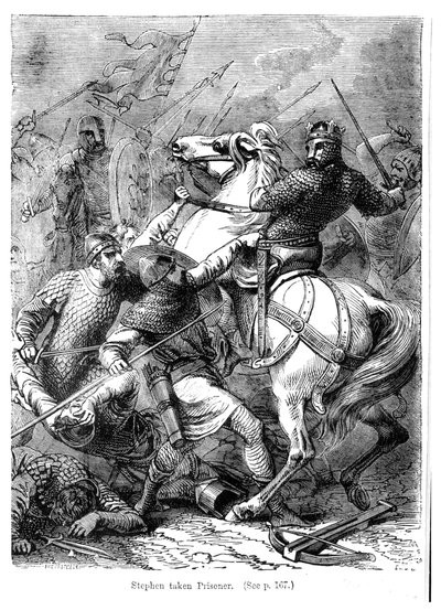 Stefano catturato dalle forze di Matilde nel 1141 da Felix Philippoteaux